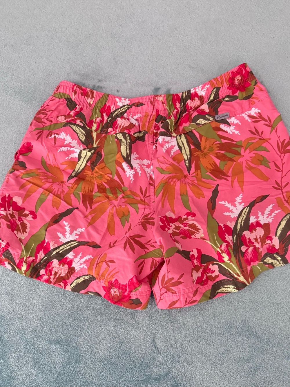Columbia Pink Tropical Floral Elastic-Waist Shorts
